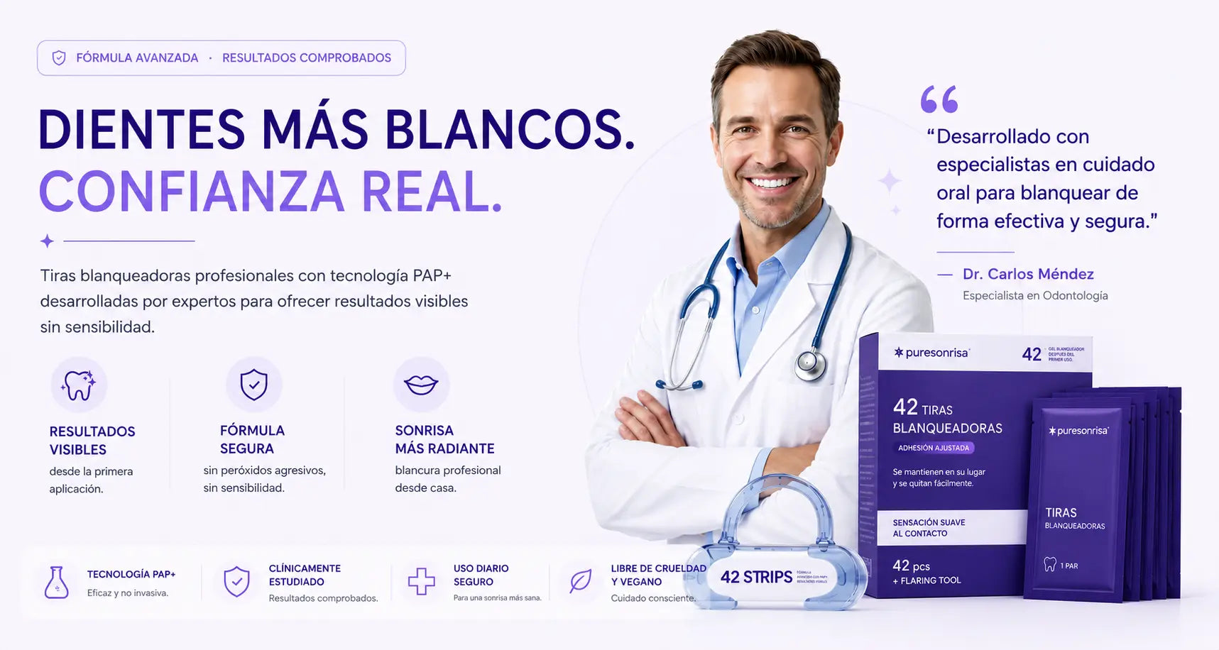 Resultado blanqueamiento dental PureSonrisa antes y después