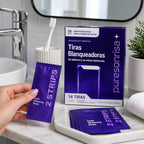 Cómo usar tiras blanqueadoras moradas PureSonrisa 30 minutos